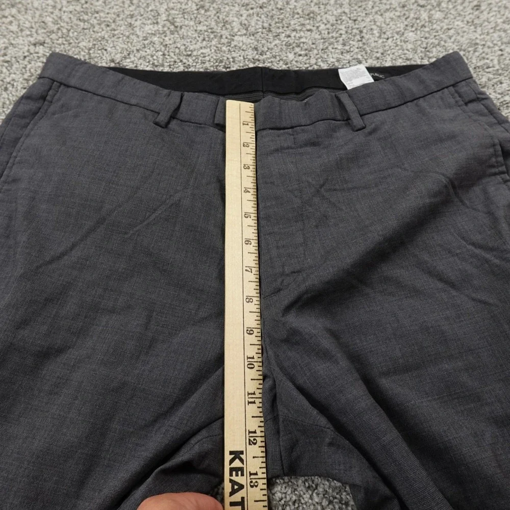 Banana Republic Pants Mens 34X34 Gray Wool Chino Trouser‎ Slacks Flat Front Flex